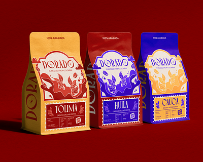 DORADO Colombian Coffee Branding and Packaging brand design brand identity branding logo design packaging design visual identity