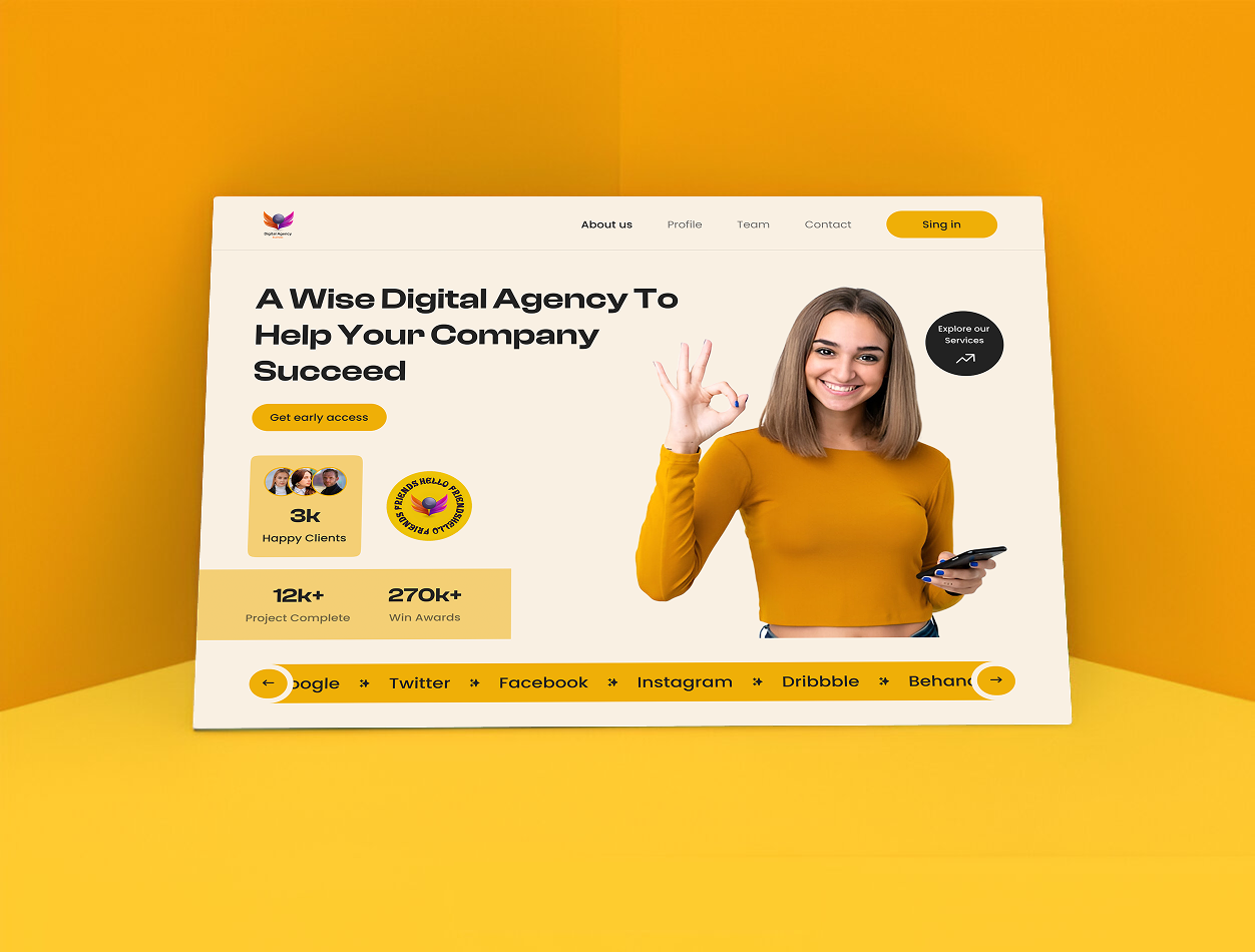 Digital Agency Landing Page Website agency agency ui design agency website agency website design art branding creative agency creative direction design digital agency landing page portfolio ui web design website