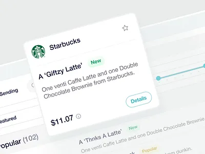 SaaS Modal I Starbucks Treat ai app b2b dashboard gifting management app modal product design saas tracking ui ux web app website