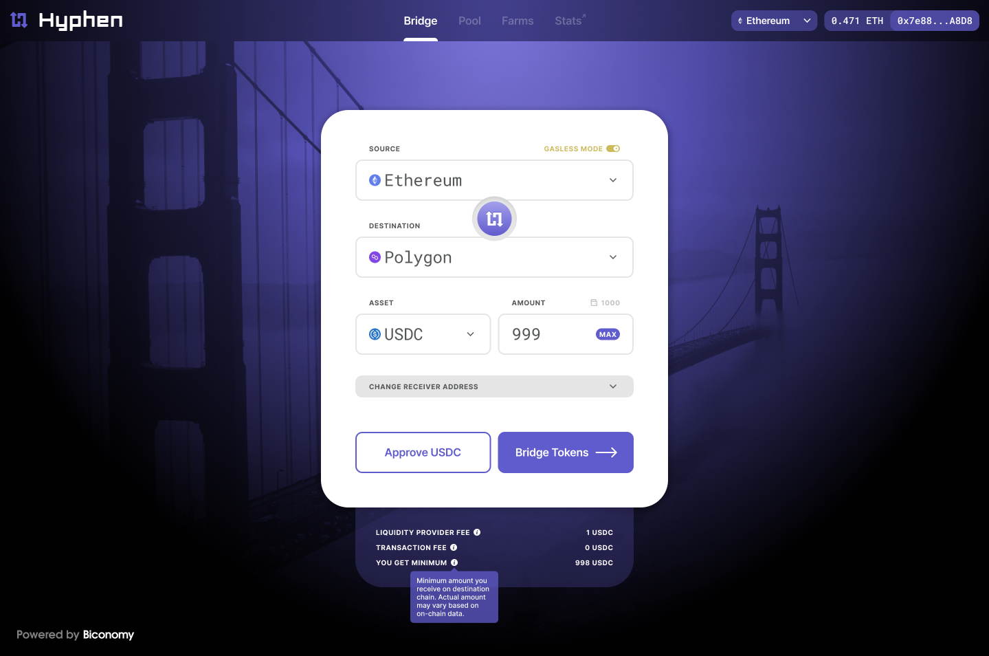 Hyphen — Cross-chain Asset Bridge UI blockchain branding bridge crypto ethereum minimal ui ux web3