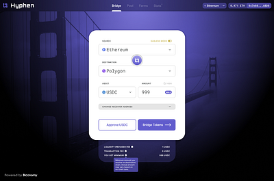 Hyphen — Cross-chain Asset Bridge UI blockchain branding bridge crypto ethereum minimal ui ux web3