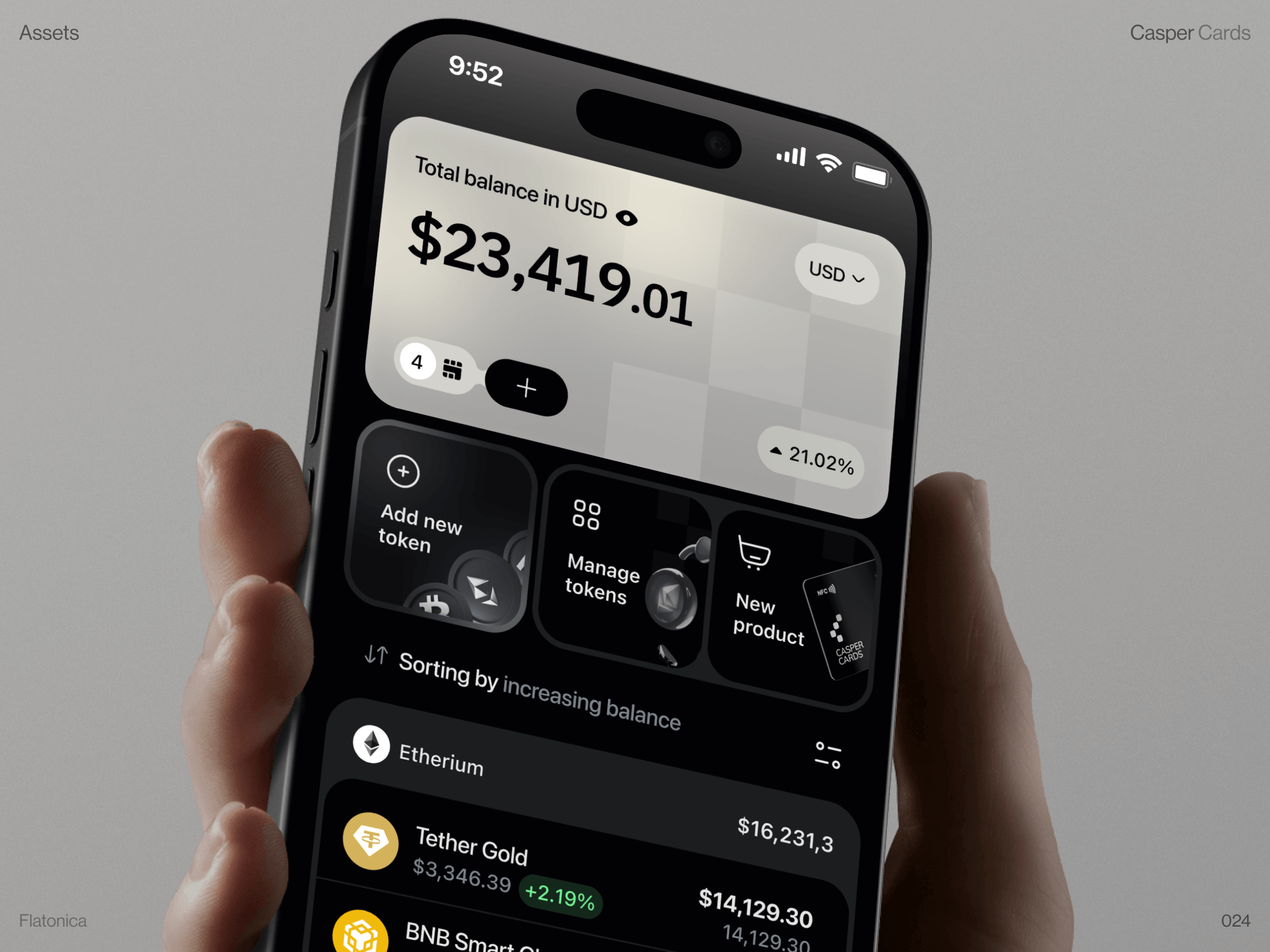 Casper Cards: Crypto Hardware Wallet app design banking mobile app blockchain app crypto app crypto exchange crypto payments cryptocurrency defi etherium finance financial app fintech mobile app memecoin mobile app mobile app design product design swap token trading web3 design
