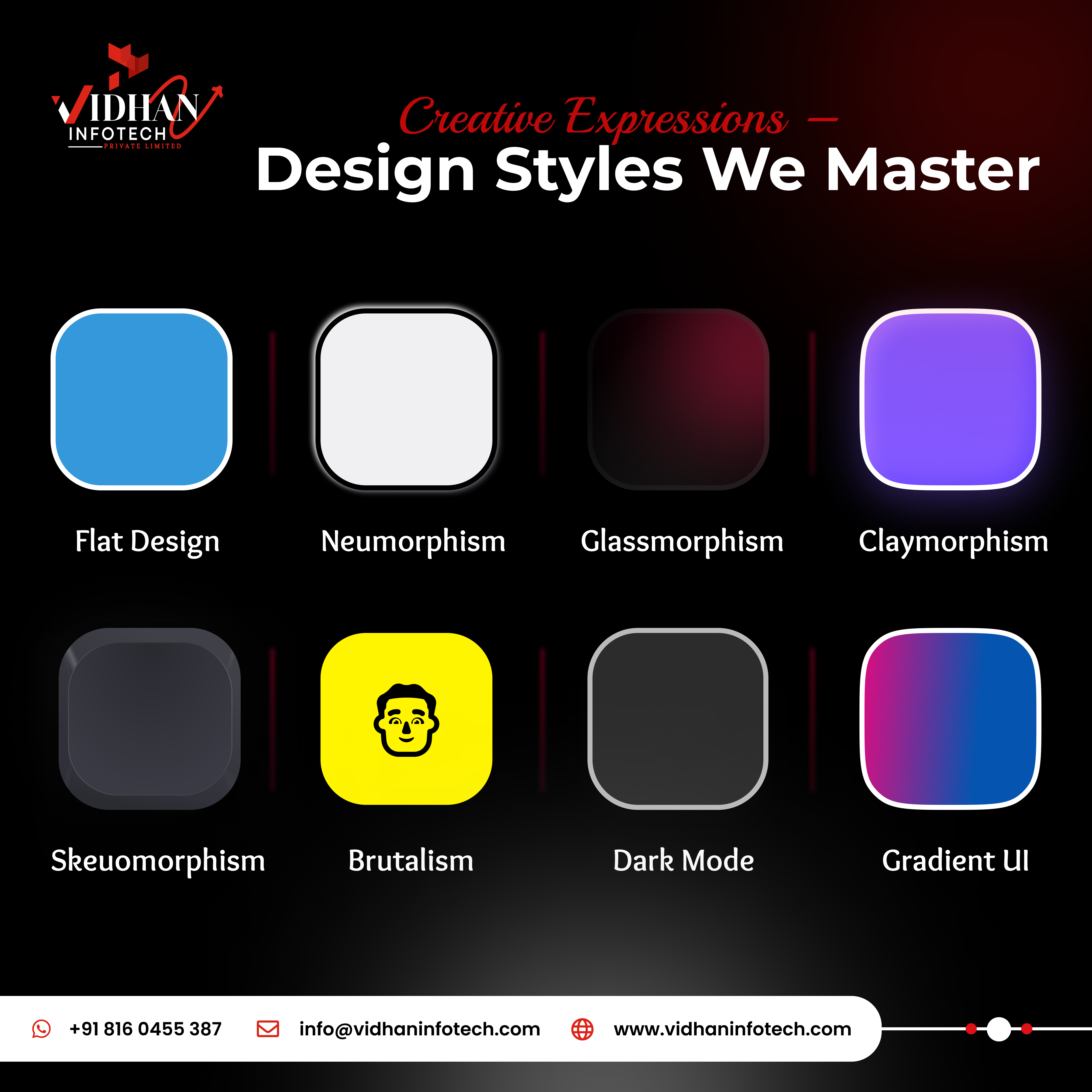 Design Styles We Master – UI/UX Visual Trends 2024 app branding concept design figma illustration logo mobileapp ui