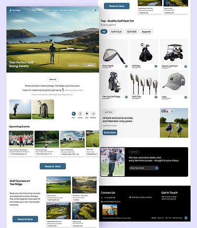 Golf Website Landing Page dailyui design product design ui ui ux uidesign ux uxdesign webdesign