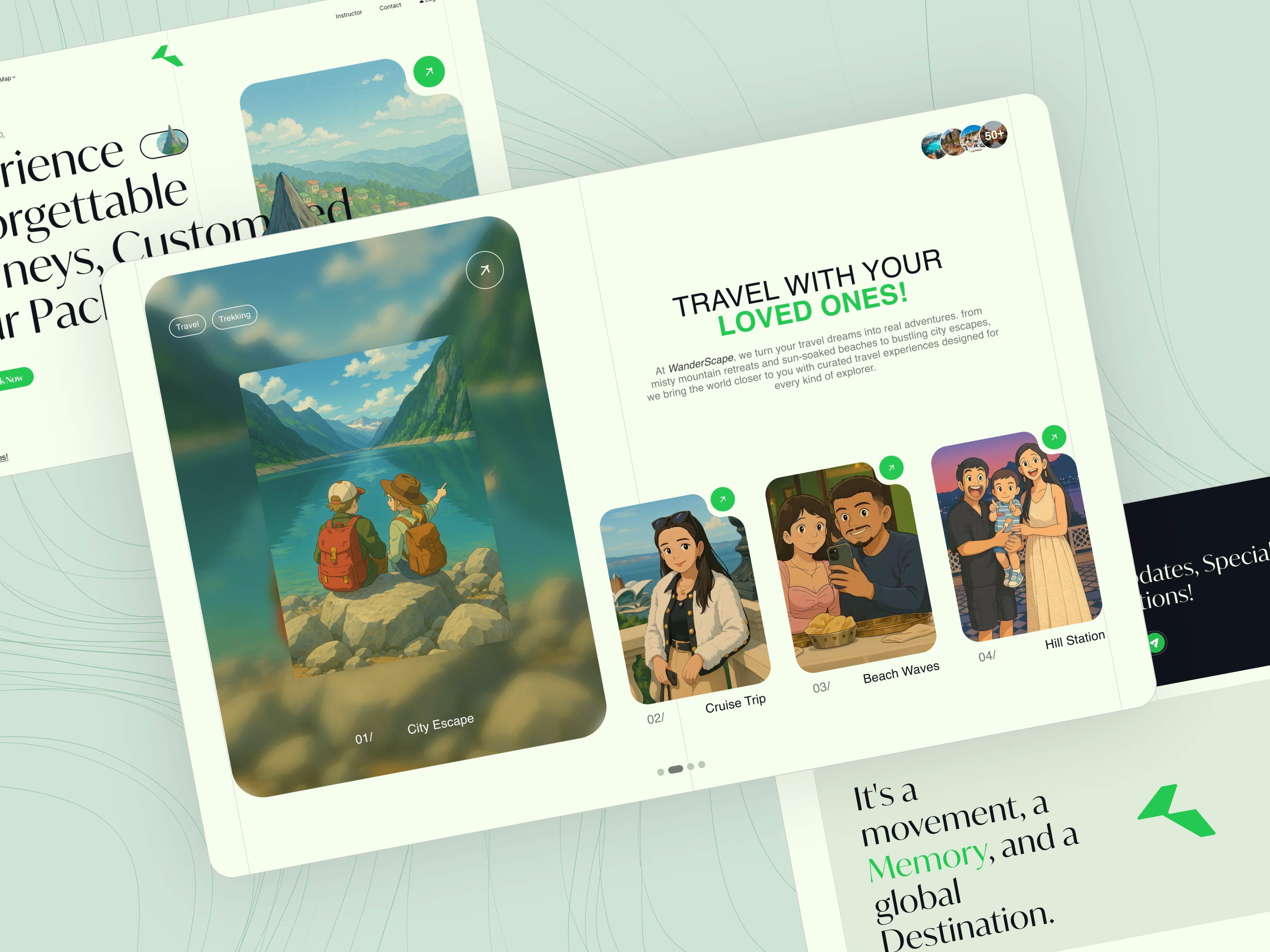 Travel UI Exploration- website design adventureui creativedesign creativeux creativewebsite designinspiration dribbbleshots interfacedesign landingpagedesign master creationz minimaldesign modernwebdesign tourismdesign travelplanningux travelwebsite uiconcept uidesign uidesigninspo usercentereddesign visualstorytelling webui