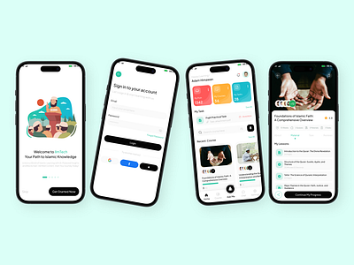 Tasqif - Muslim Smart Learning Mobile App ai app artificial intelligence book class course e course e learning islam learn learning mobile app mobile app design muslim smart uiux uiuxdesign