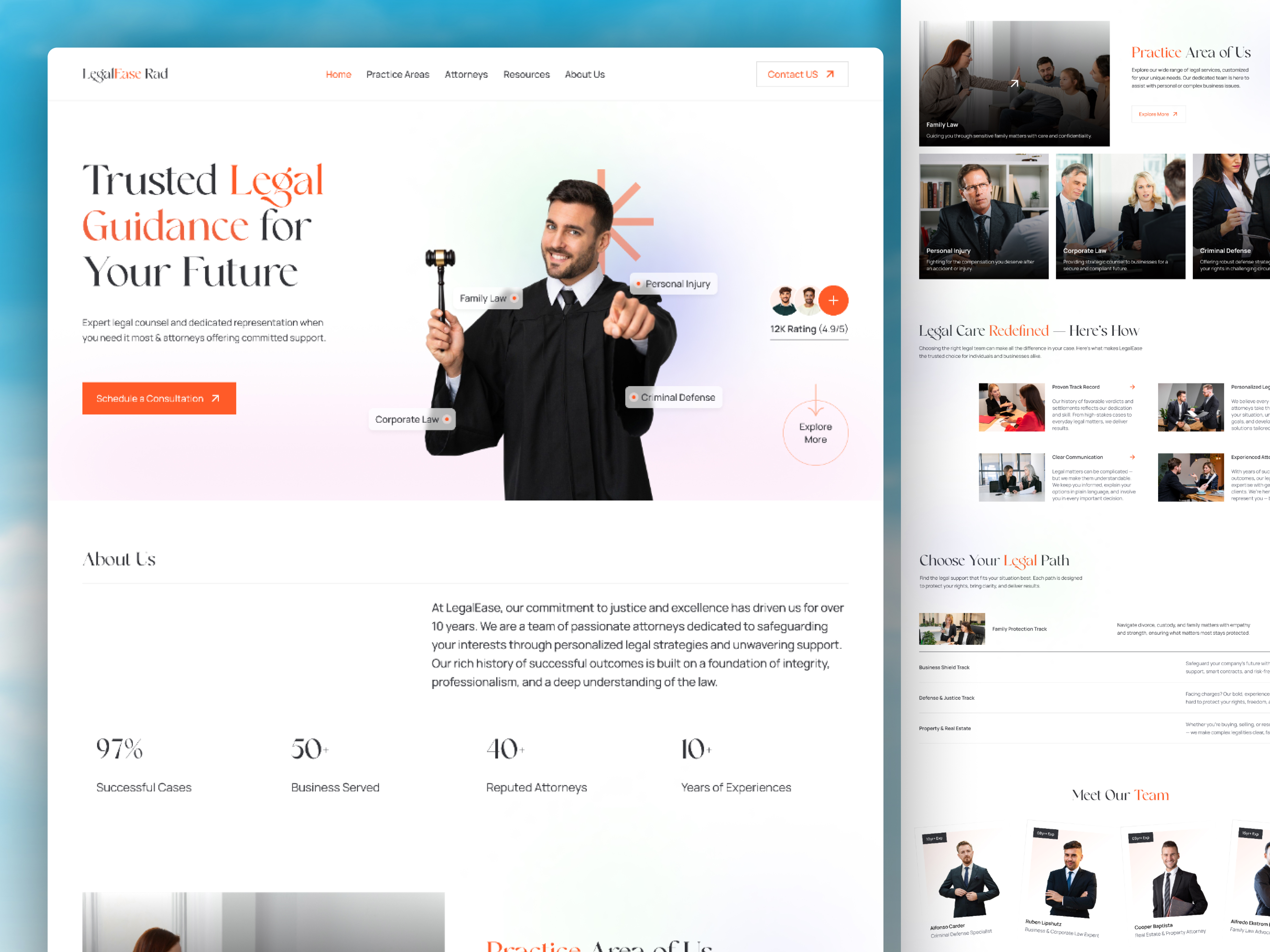 Law Firm Landing Page UI Design agency website design attorney consultancy crime firm website justice landing page law law firm website law website law website design lawyer legal advisor motion graphics responsive design ui ui design web design web ui design website design