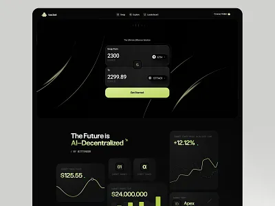 Tao.bot — AI-Powered platform ai blockchain cryptocurrency dark interface landing page stake swap token ui uidesign website