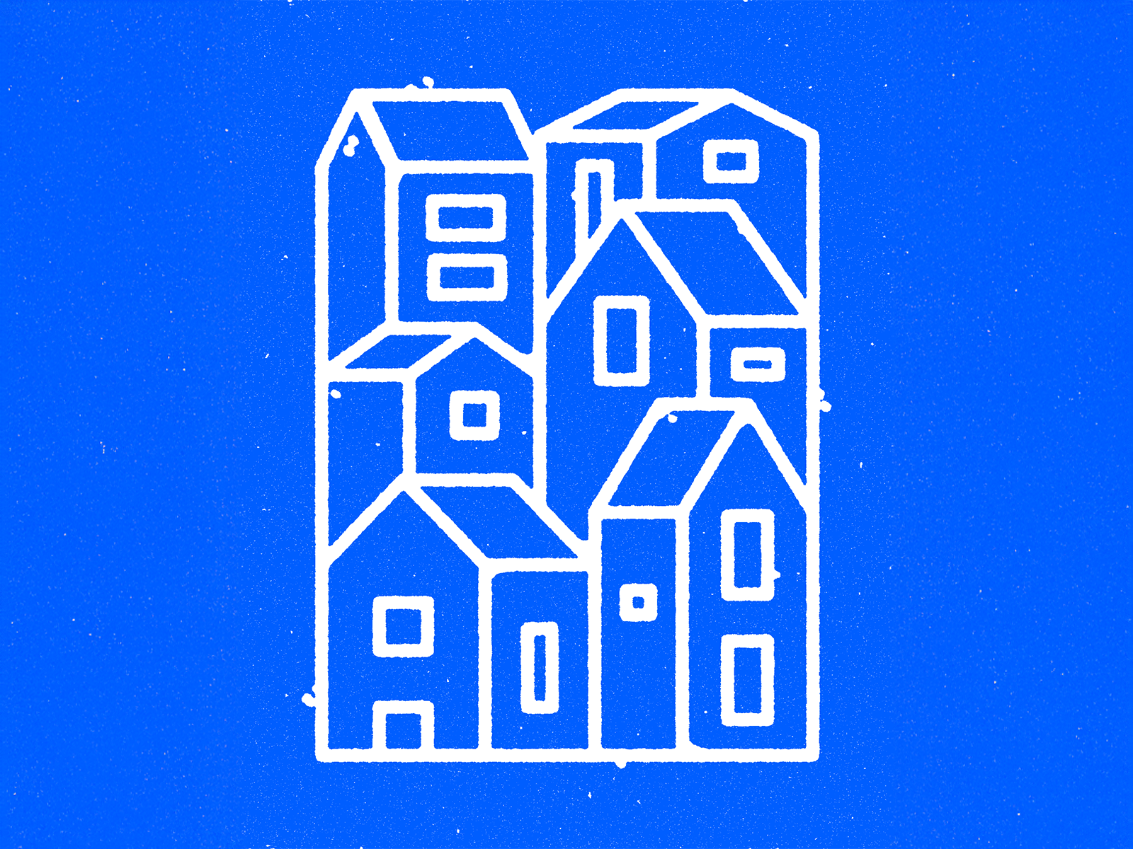 Neighborhood bold house illustration line art neighborhood outline stroke