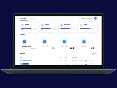 File Hub agenciflow ageny files attach files attachments audio documents drive file management files graphic design grid view imagers list view peoples photos ui uploading video view files web design