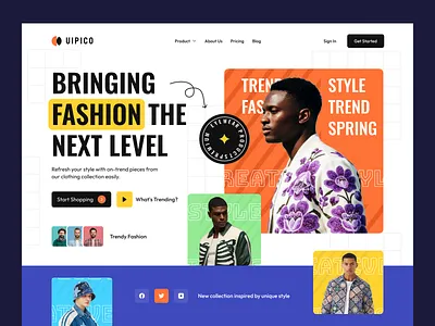 Fashion Websiter Header UI app arobix azbin clothing copany digital fashion fashion store graphic design header landing page marketing popular product shopping trendy ui ux website winter shop
