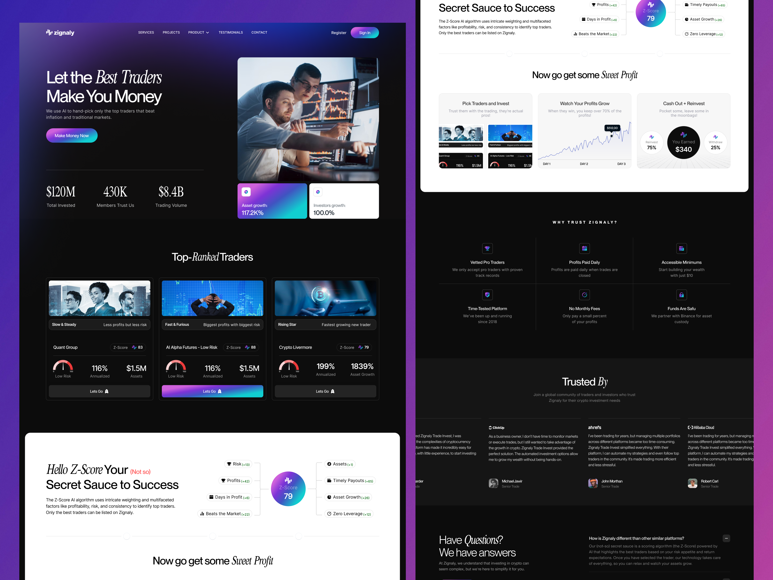 Example of Brokerage Trading Exchange Landing Page
