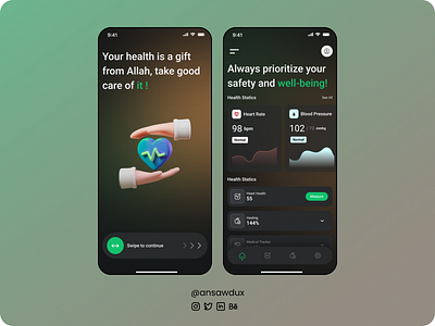 Health Monitoring Mobile App UI Design app design mob mobile design ui ui design ux