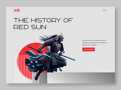 Website for Branding Agency ✦ Red Sun cultural website design hero section design history history website japanese history japanese website japanese website ui landing page landing page design product design samurai website the red sun ui user interface ux web ui website design