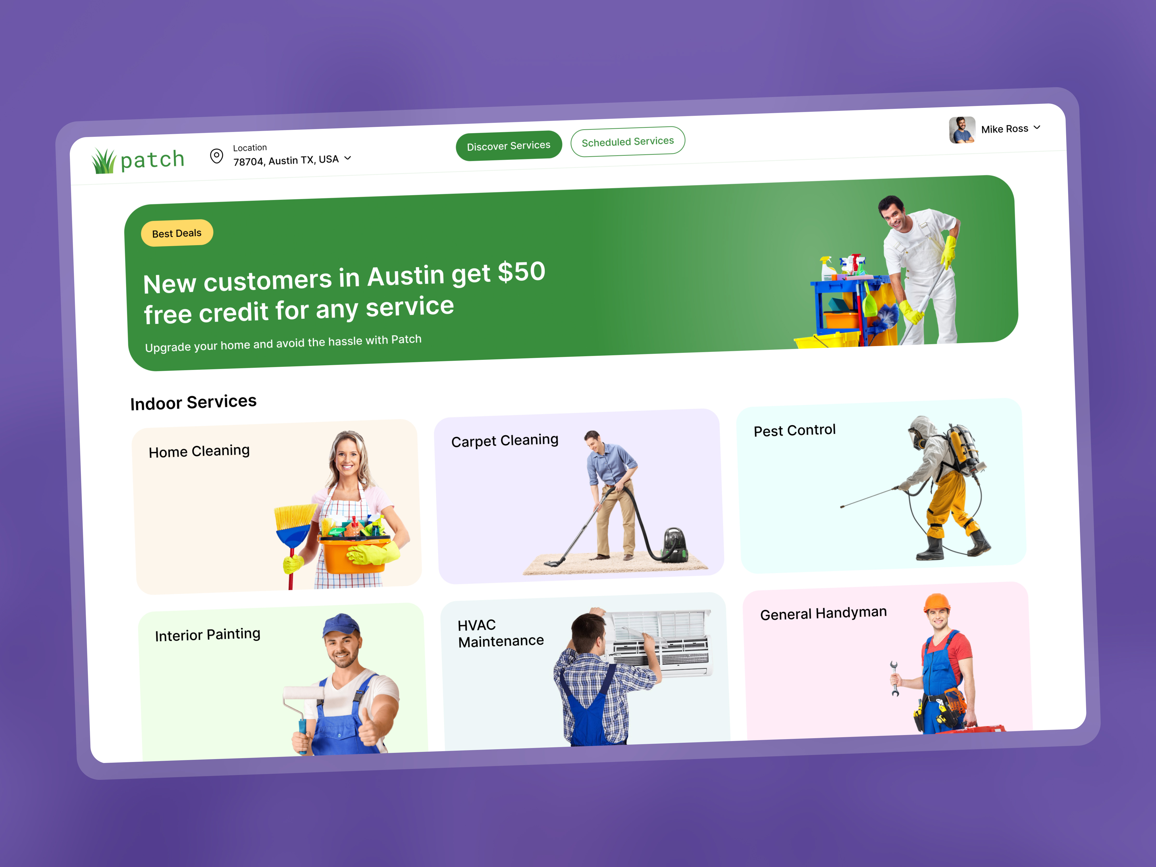 Example of Home Services Platform UI Exploration