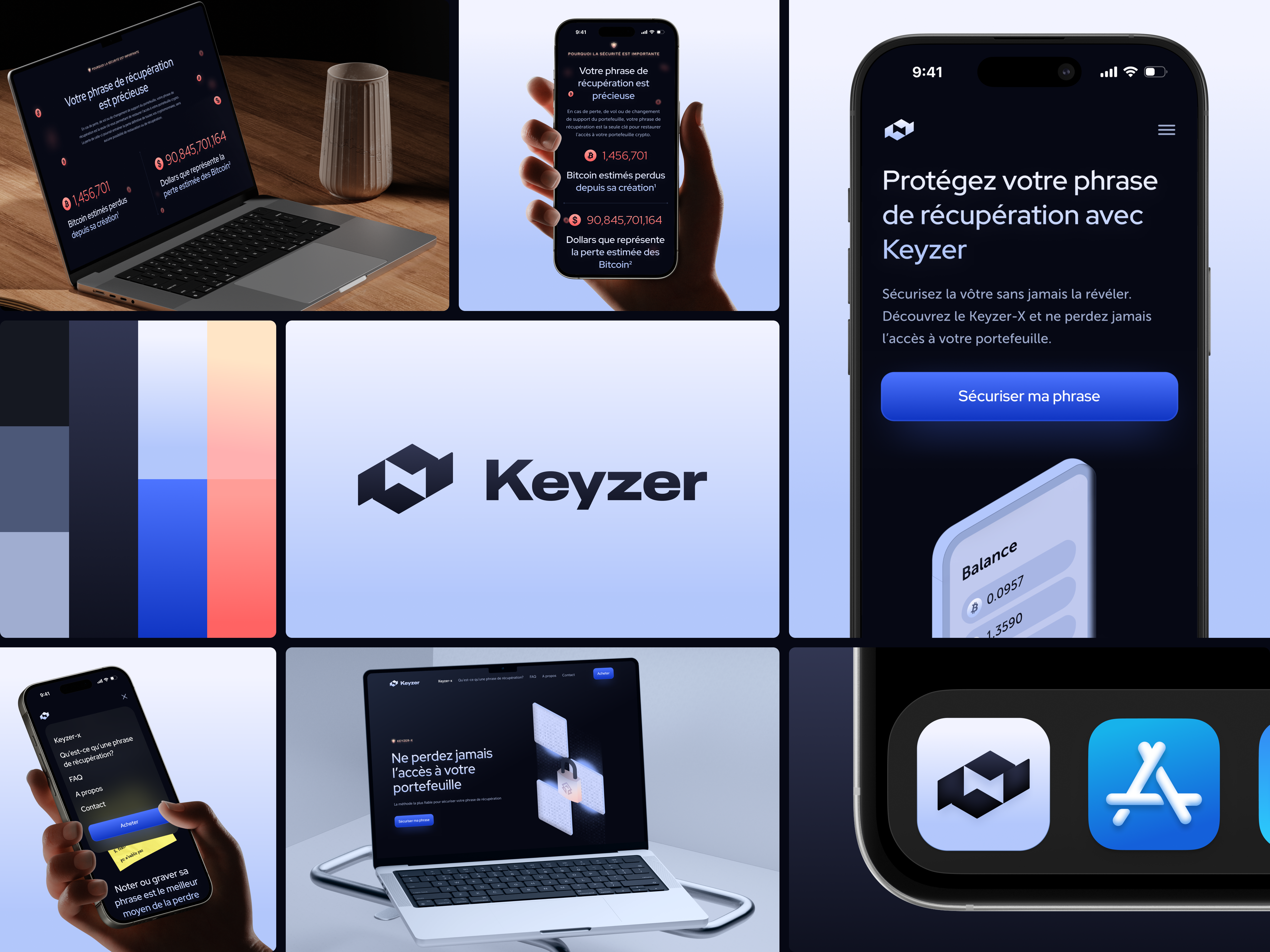 Keyzer • Brand & Visual Identity blockchain brand identity color palette crypto crypto wallet cybersecurity dark finance fintech glassmorphism illustration logo security wallet web3