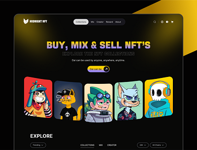 Design for NFT Platform website animation crypto landing page crypto ui cryptocurrency website defi landing page defi ui defi website nft app nft landing page nft ui nft website token landing page token website web design web3 website