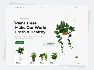 eCommerce - Plant Website Header ecommerce ui uiux web design website