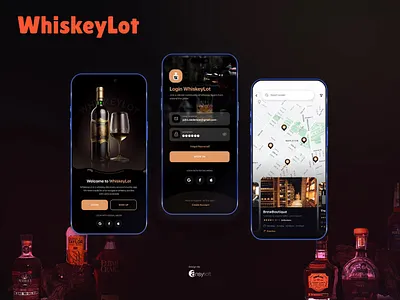 The mobile app "WhiskeyLot" designed by Ansysoft adobephotshop aiwhiskey discoverwhiskey drinkwhiskey mobileapp mywhiskeycollection spiritsapp whiskeyaddict whiskeyapp whiskeycollector whiskeycommunity whiskeydetails whiskeyidentification whiskeylife whiskeylot whiskeynerd whiskeytasting whiskeyworld whiskygram whiskylover