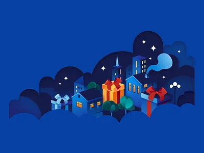 illustration city gift illustration