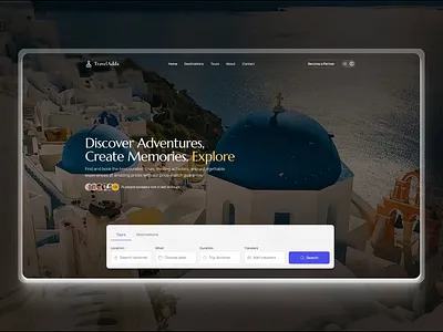 TravelAdda - Travel Platform branding figma figmadesign luxurytravel responsivedesign traveladda travelplatform uidesign uiux