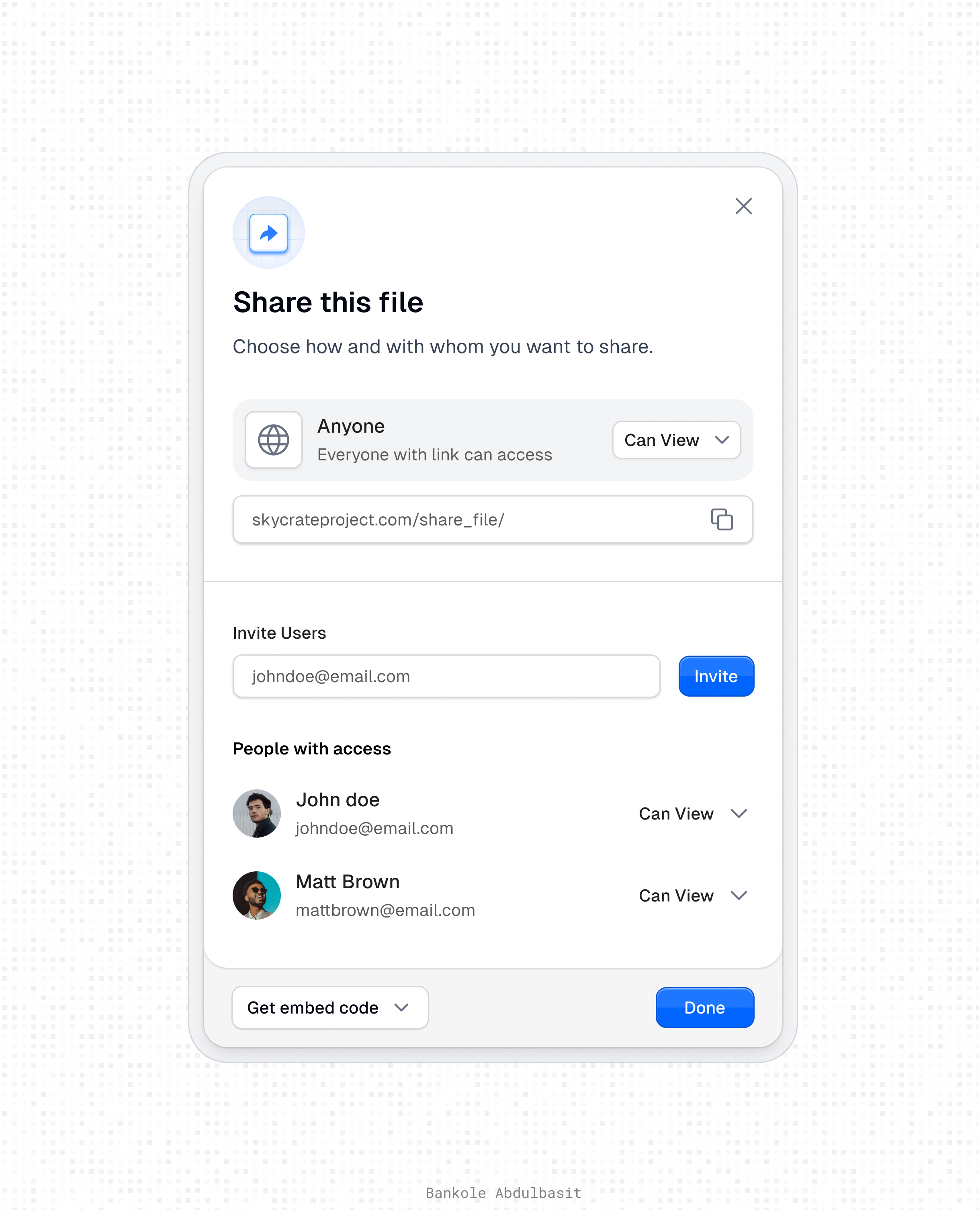 Share file modal app branding design figma graphic design illustration logo product design ui ux