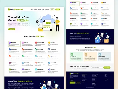 PDF Converter Website Design graphic design pdf ui ux website