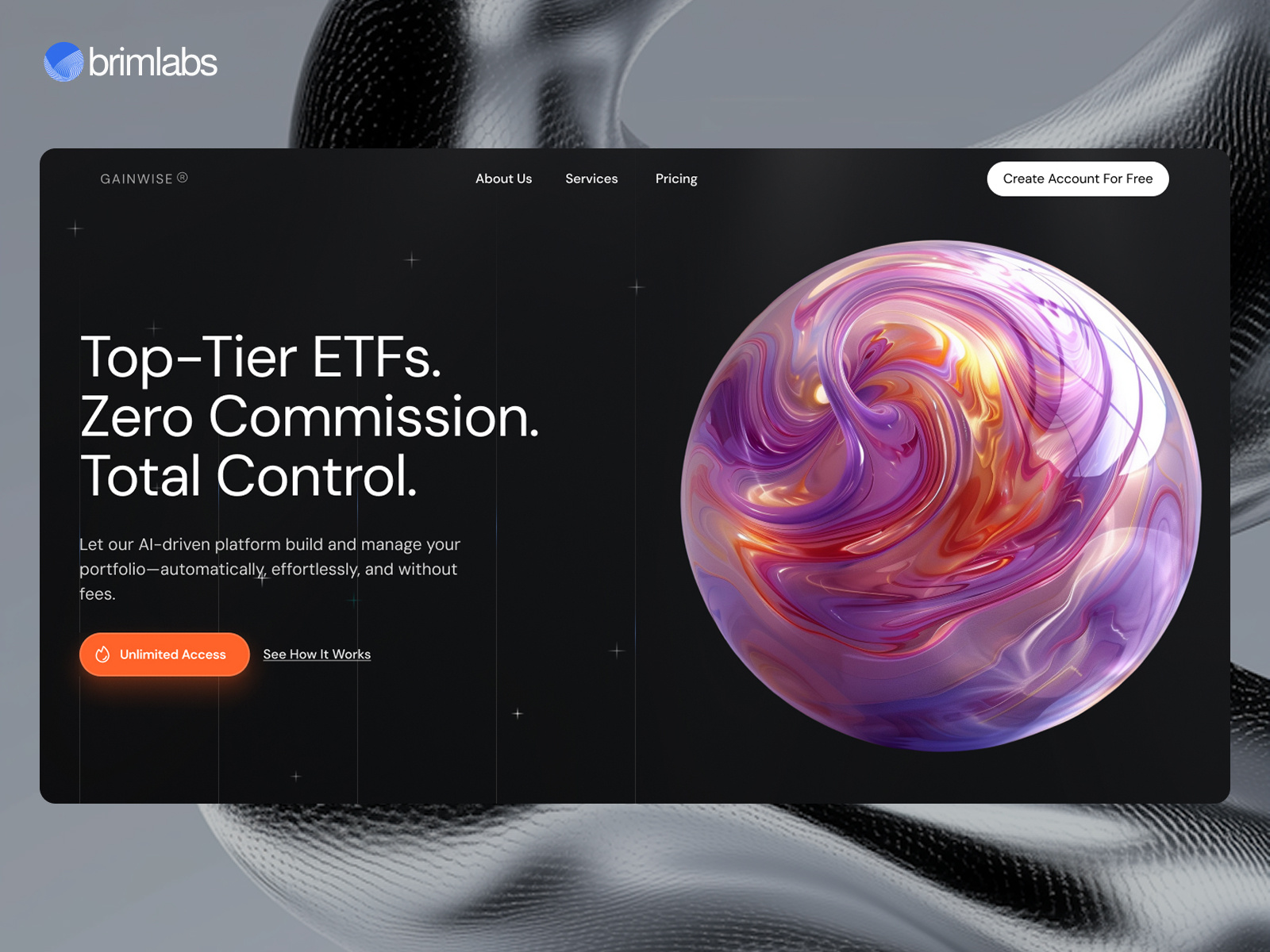 ETF landing page ui