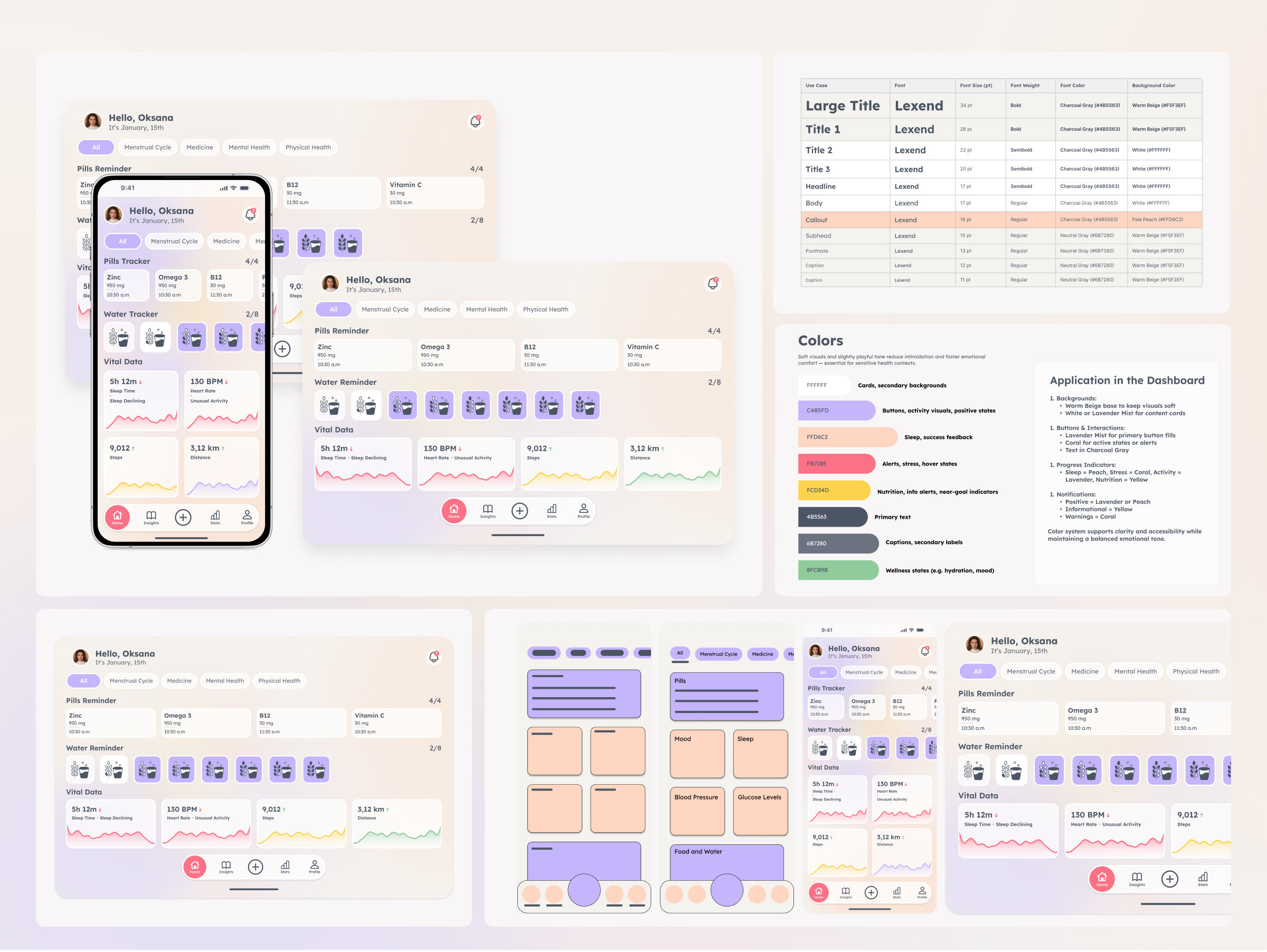Health & Wellness App. Part 2: Prototype colors ecommerce figma mobile mobile app mobile ui ui
