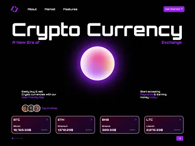WEB 3 Concept on Crypto app branding design illustration modern neon typography ui ux