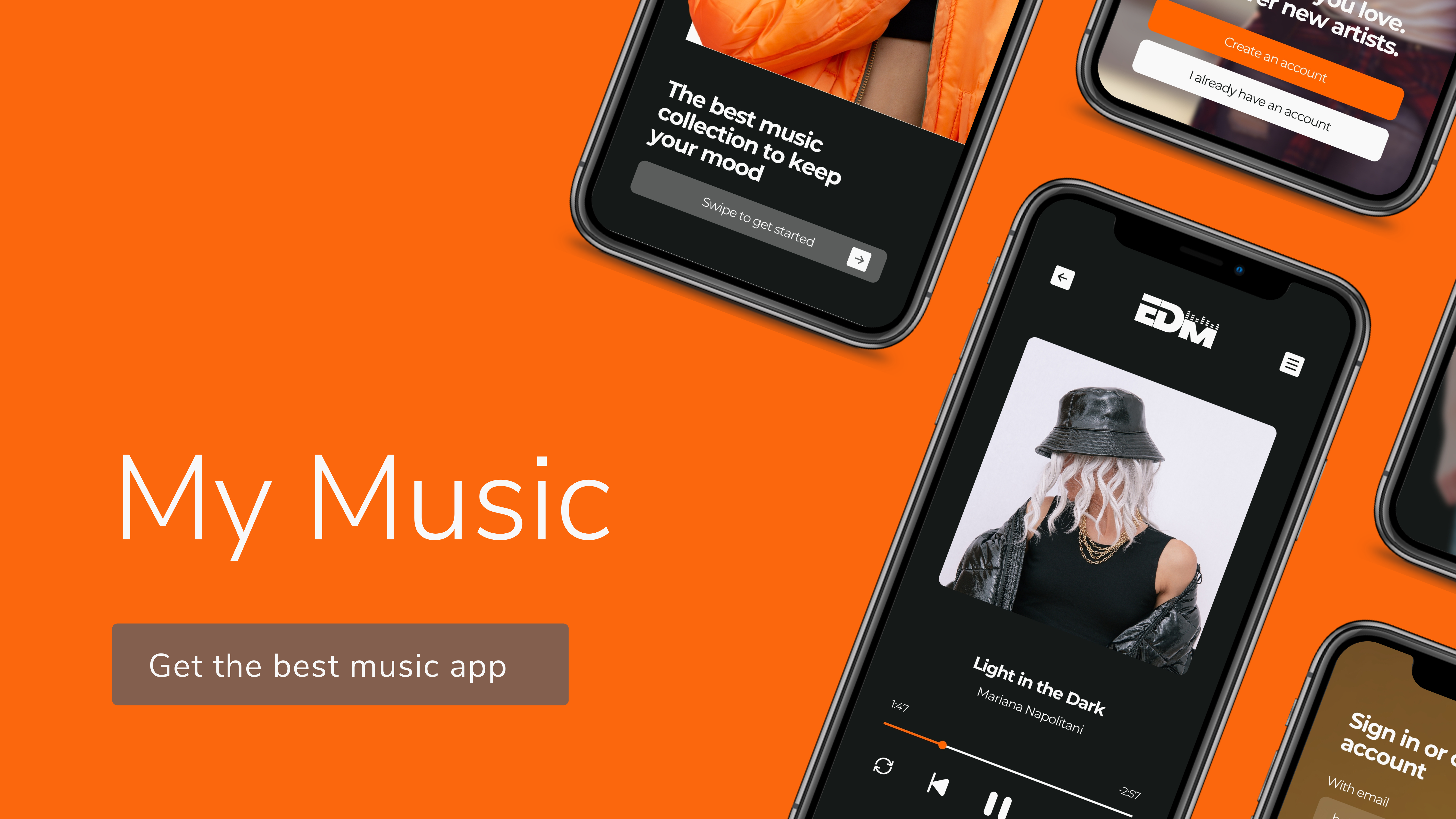 Music Mobile App UI Design branding graphic design logo