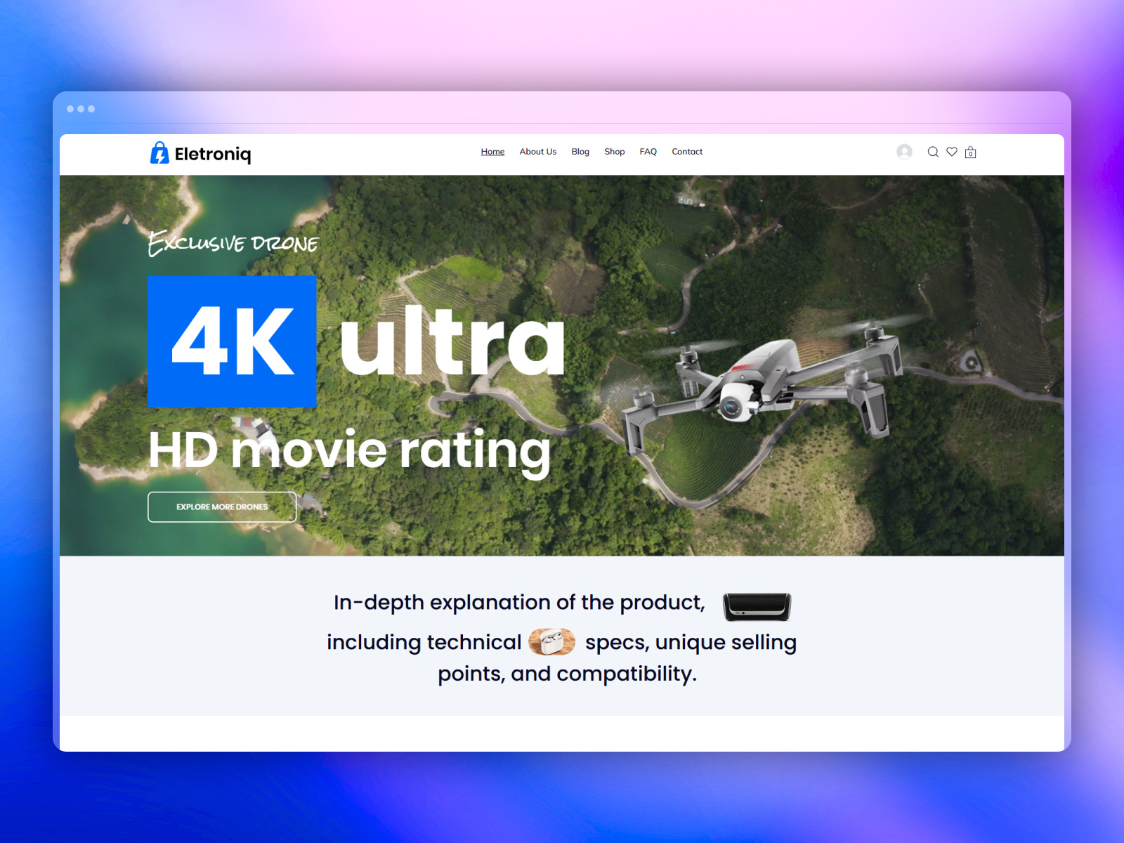 Eletroniq- Modern Electronics Store Wix Template business clean design ecommerce design ecommerce template electronics store electronics website gadget store mobile friendly modern design online shopping responsive responsive design seo freindly smart devices techlayout uiux web development webdesign wix wix template