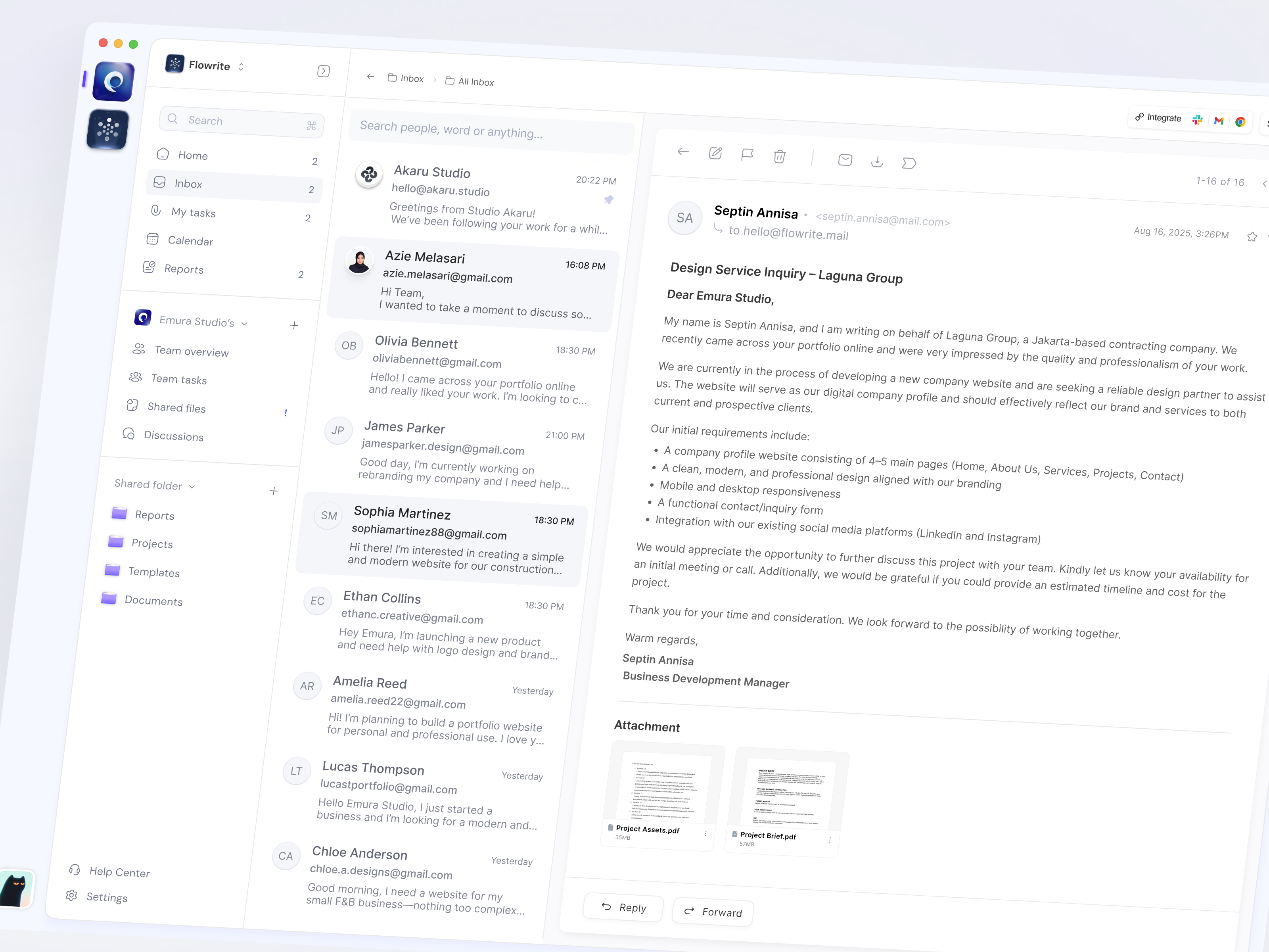 Flowrite - Task Management Dashboard [Inbox UI] dashboard dashboard design judha kanban management management app prioritization productivity progress tracking project management saas side peek task task management task management dashboard task tracking team activity time management todos workload