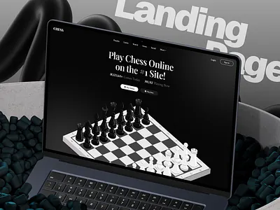 Chess.com Landing Page (animate) 3d illustration animated ui black and white chess clean design dark ui gaming ui hero section homepage interactive design landing page minimal ui modern web product design responsive design ui design user interface ux design web animation web design