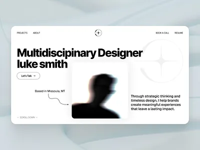 Hero Section | Luke Smith black and white blurred image design hero hero design hero section hero section design layout minimalism minimalist portfolio ui ui ux ui ux design web design white