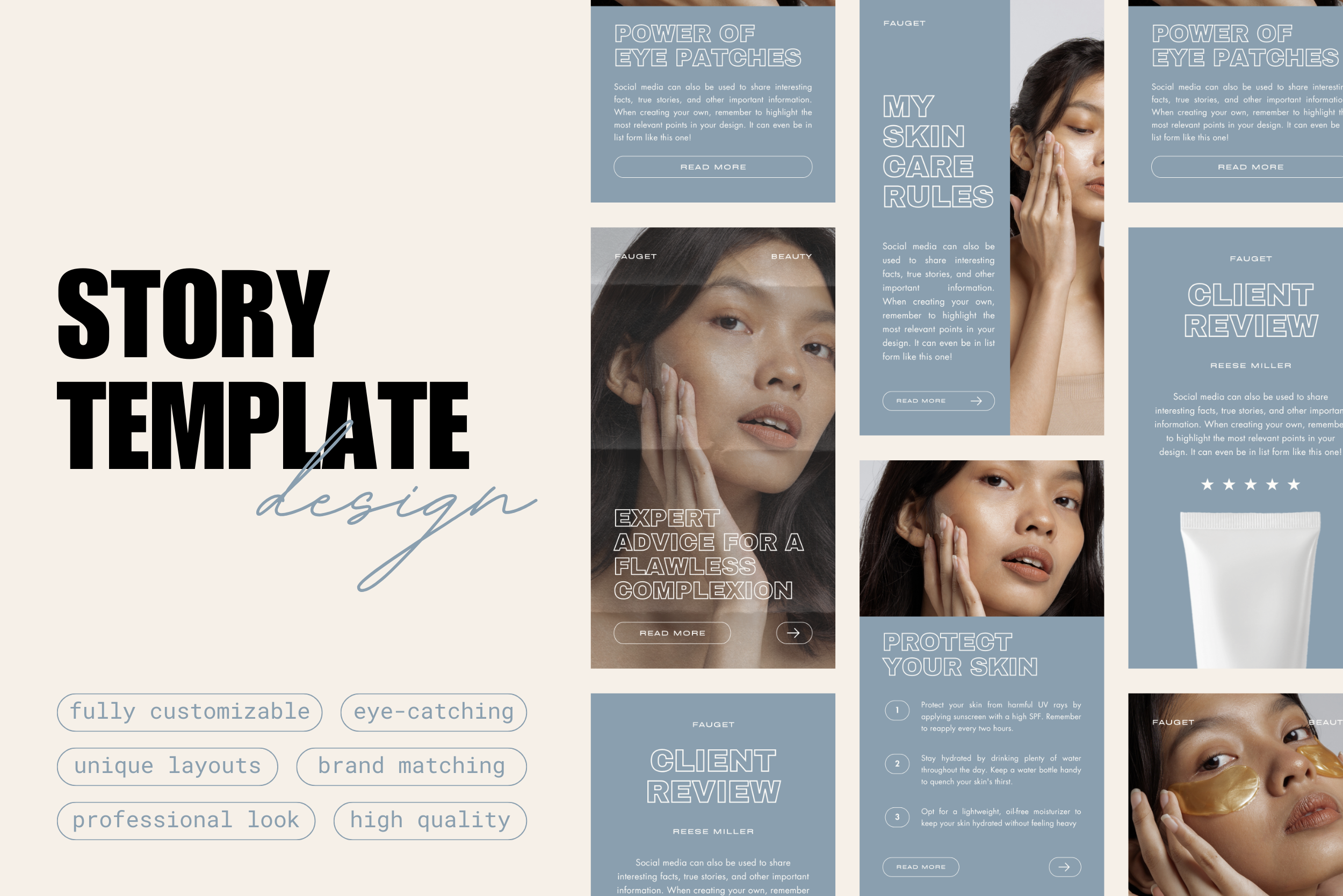Beauty Brand Social Media Design aesthetic blogger canva canva templates design illustration influencer instagram social media design