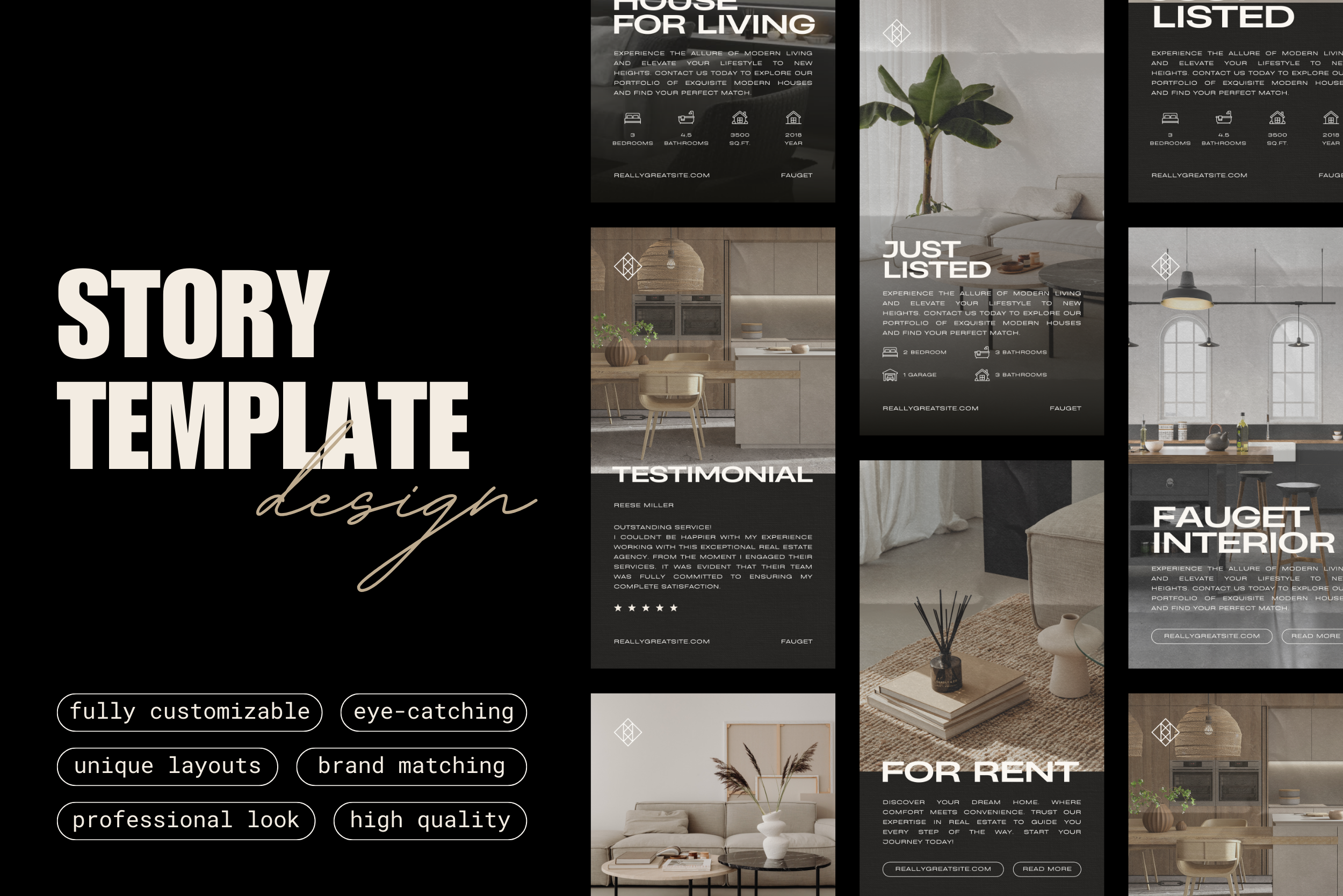 Real Estate Agency Social Media Design aesthetic canva templates design influencer instagram social media design