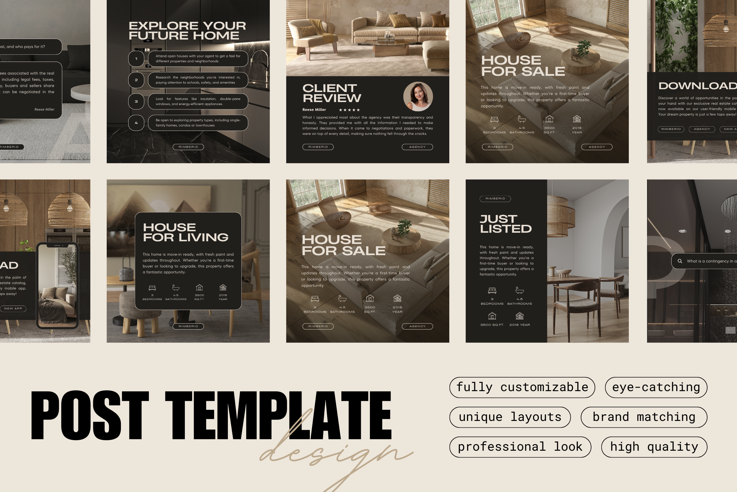 Real Estate Social Media Design aesthetic design influencer instagram social media design