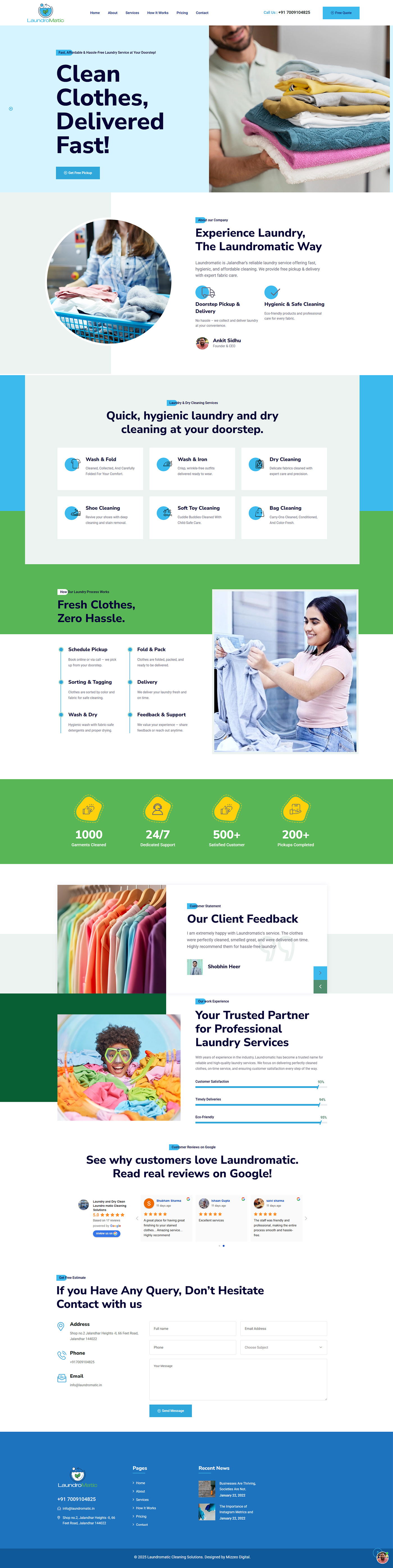 Laundry & Dry Cleaning Website Design professional design