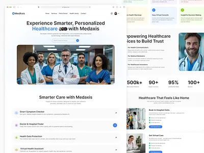 SaaS Health & Medical Landing Page UI/UX Design figma healthcare healthcare landing page medical landing page saas saas design saas landing page ui design user centric uxui webapp webdesign website