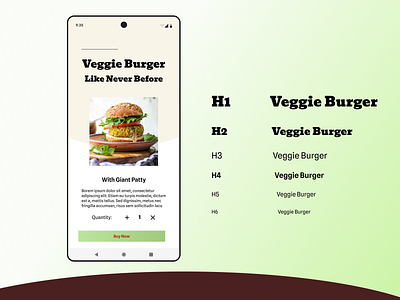 Ecommerce food product page - mobile web design burger ecommerce food mobile product product page ui veggie web design