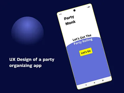UX Design of party organizing app bare minimum mobile app ui web design