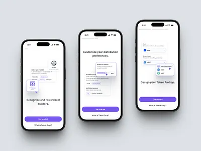 Token Airdrop Onboarding airdrop base blockchain connect wallet crypto ethereum get started light mode light theme login onboarding product design sign in sign out token ui uiux usdc web3