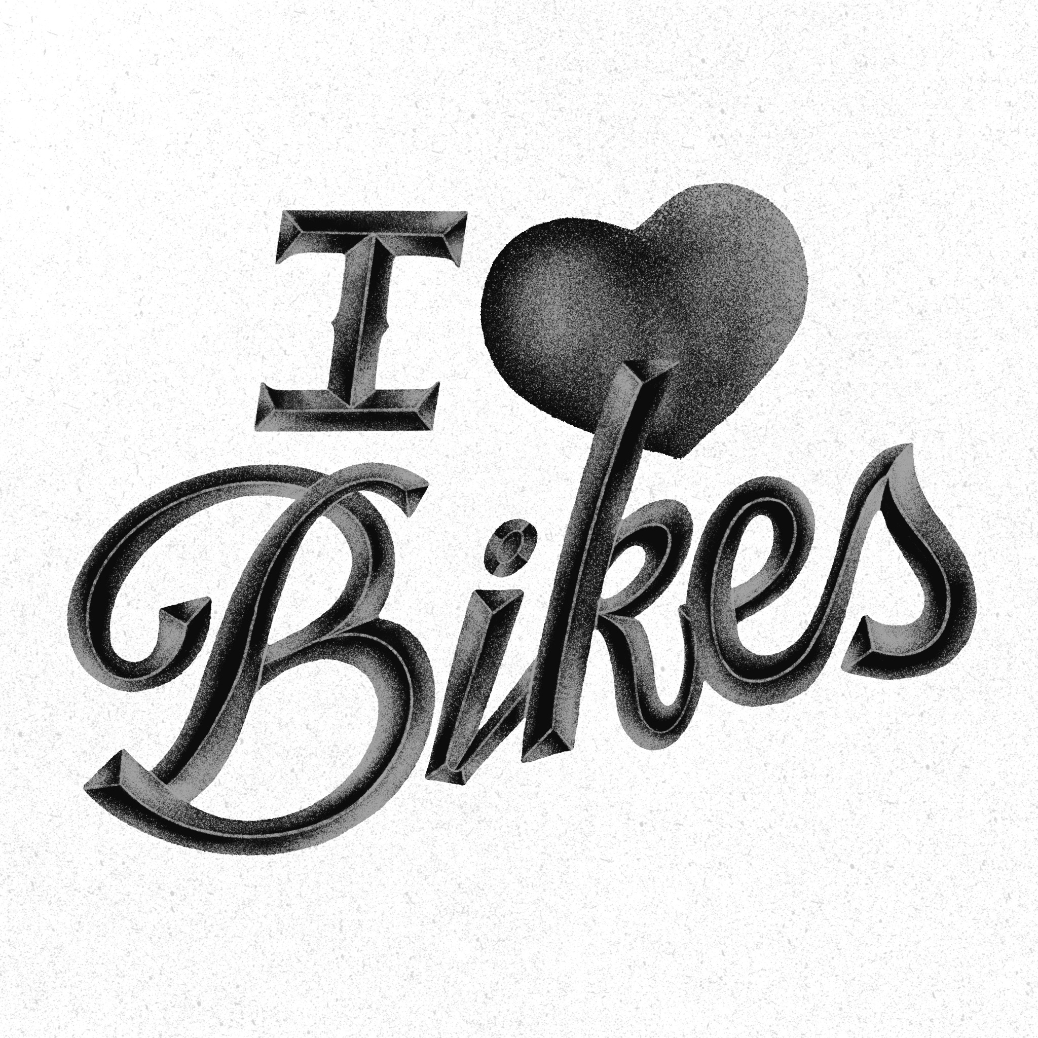 I Love Bikes graphic design illustration lettering letters procreate typography