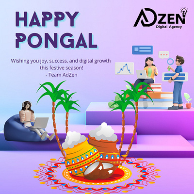 Pongal Poster for a Tech Startup