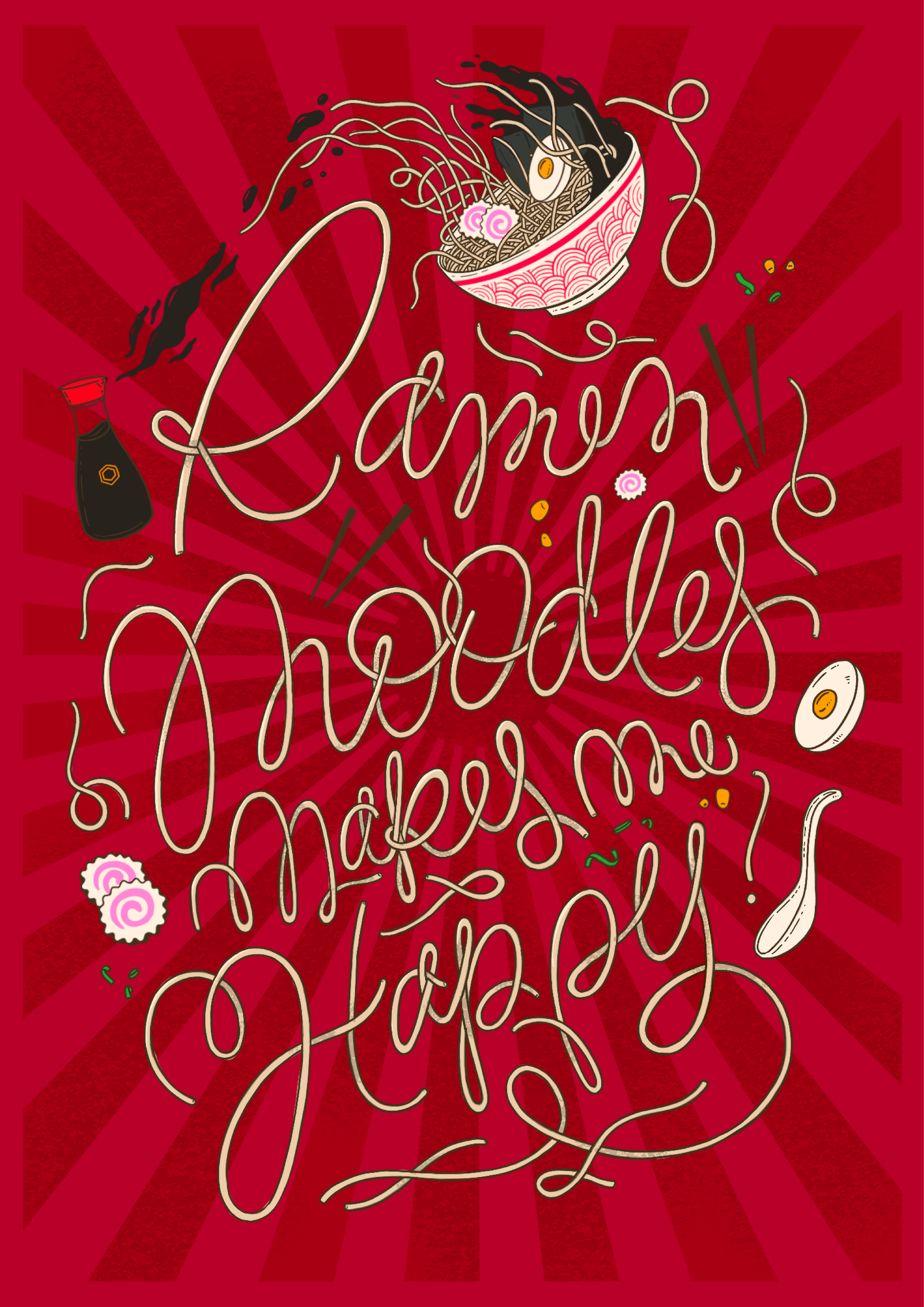 Poster | Ramen design graphic design hand drawn hand made illustration lettering poster design procreate