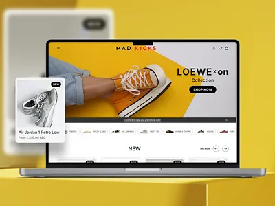 Mad Kicks – eCommerce UI/UX Revamp branding design ecommerce figma landing page logo shoes shop ui ux