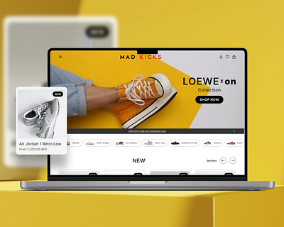 Mad Kicks – eCommerce UI/UX Revamp branding design ecommerce figma landing page logo shoes shop ui ux