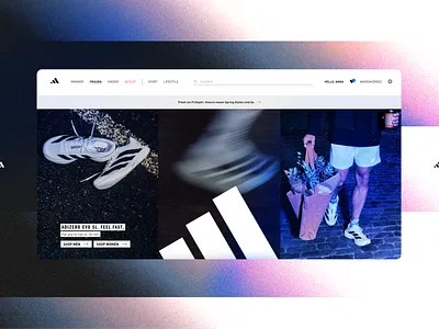 adidas ux | enhancing menu navigation and account overview adidas app branding design landing page ui ux web design