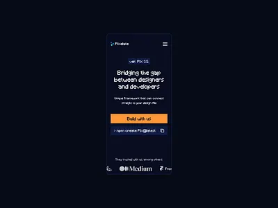 A Low Code Tool website - mobile blue coding dark mode design low code mobile pixel pixel style pro design responsive tool ui ui design web design website
